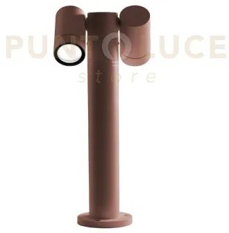 Ges1112- paletto in alluminio 2 luci attacco gu10 marrone ip65 h.45...