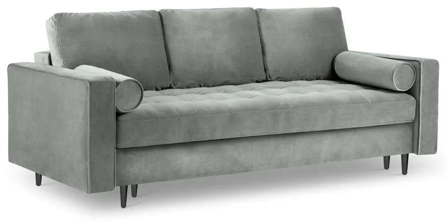 Divano letto in velluto grigio chiaro Santo - Milo Casa