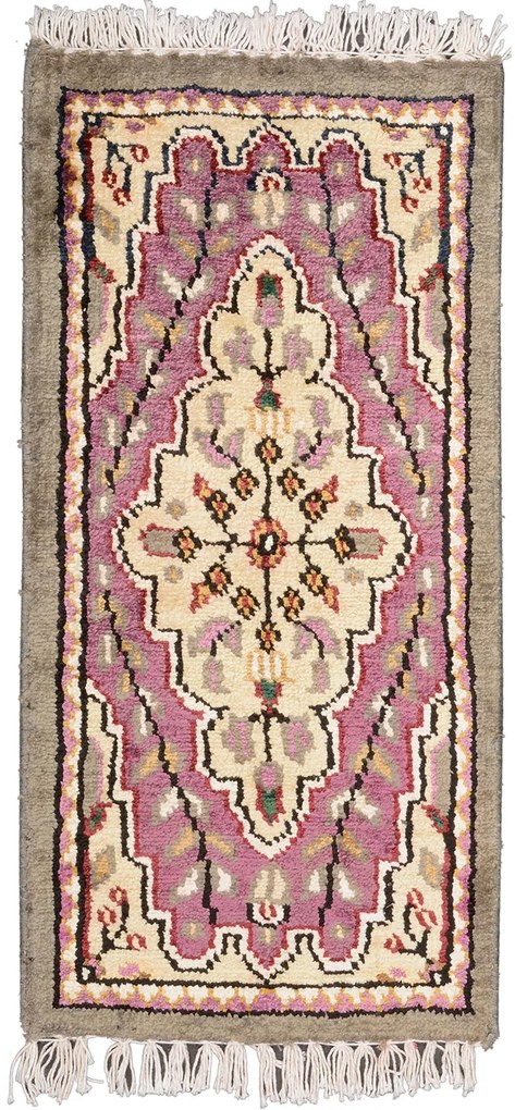 Agra Tappeto 60x30 Beige (Indian) Annodato A Mano
