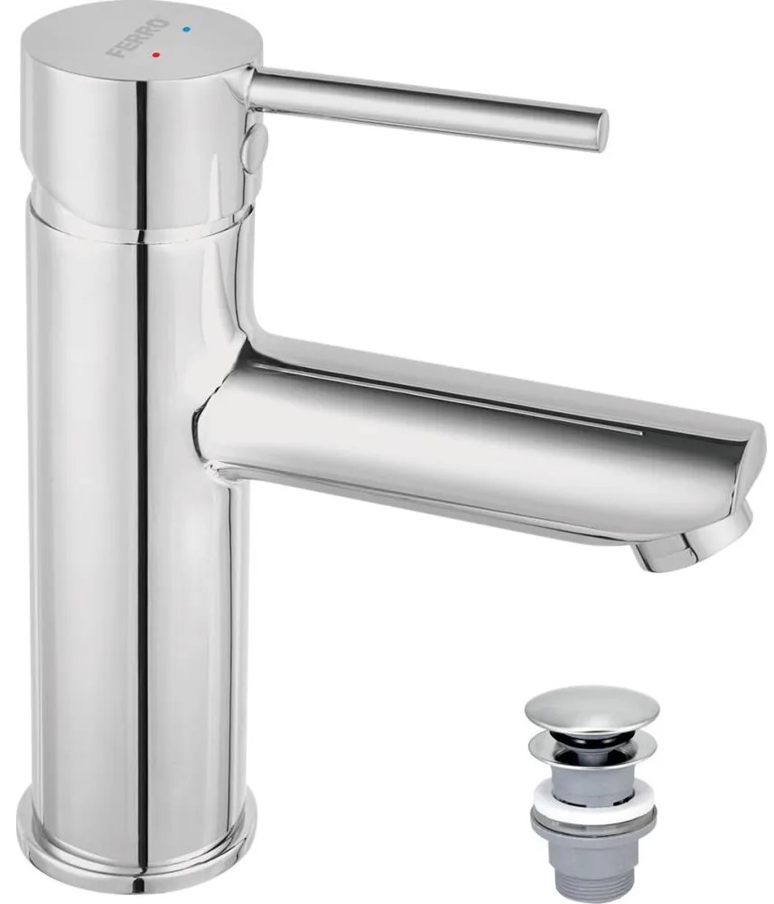FERRO - Miscelatore per lavabo + piletta di scarico FIESTA cromo lucido
