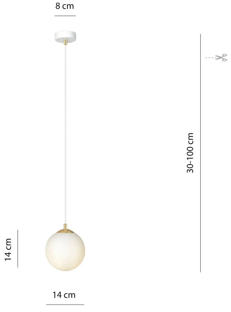 EMIBIG LIGHTING Lampada a sospensione Royal, bianco opalino/bianco, vetro, E14