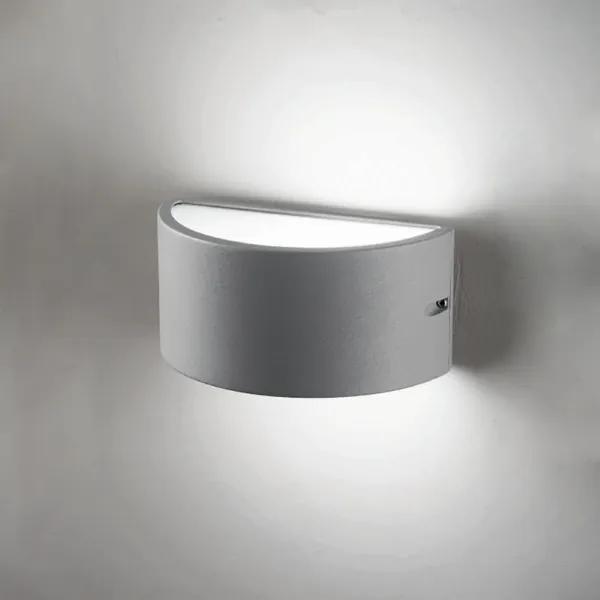 Lampada applique per esterni LINUS doppia emissione in alluminio SILVER