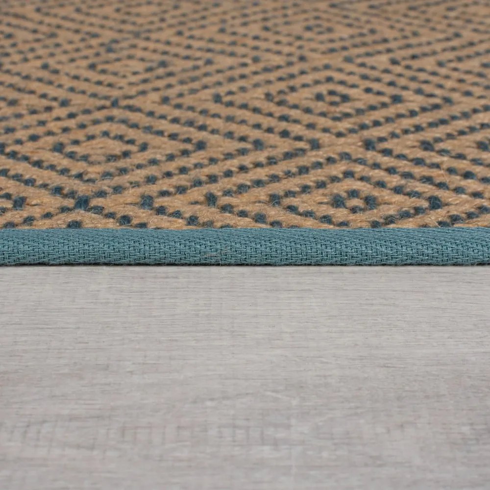 Tappeto in iuta di colore blu-naturale 160x230 cm Diamond - Flair Rugs