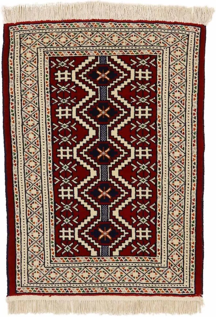 Turkmen Tappeto orientale 90 x 80 Rosso (Afghanistan) Annodato A Mano