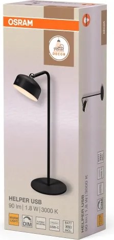 Osram - Lampada da tavolo LED ricaricabile dimmerabile 3 in 1 DECOR HELPER LED/1,8W/5V nera