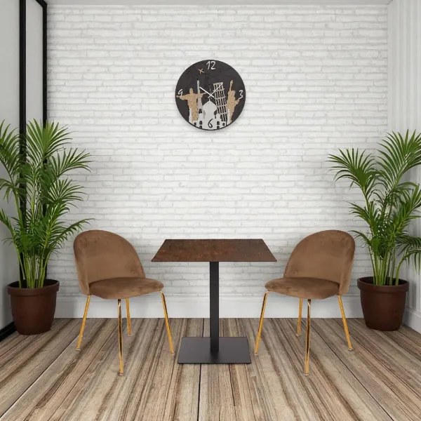 Tavolo bar pub ristorante da esterno 80x80 cm con piano in HPL Corten H 74