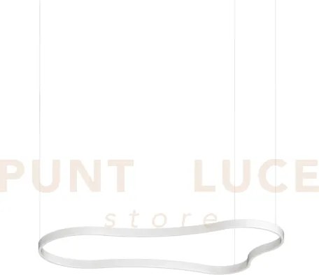 Waves sospensione led 3000k 54w  5500 lm bianca 155,6cm