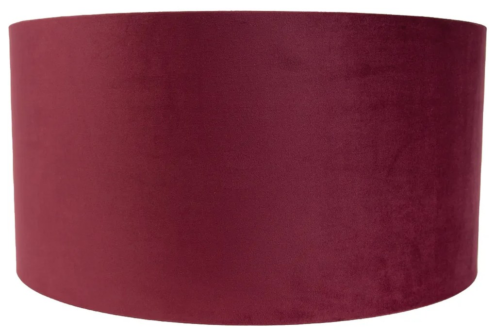 Paralume in velluto rosso 50/50/25 con interno dorato