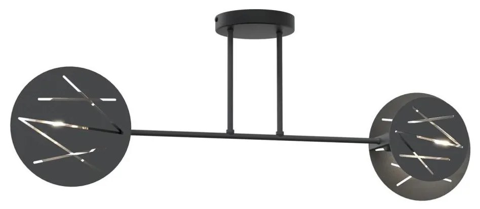 Lampadario a sospensione con supporto rigido FRICK 2xE27/15W/230V nero