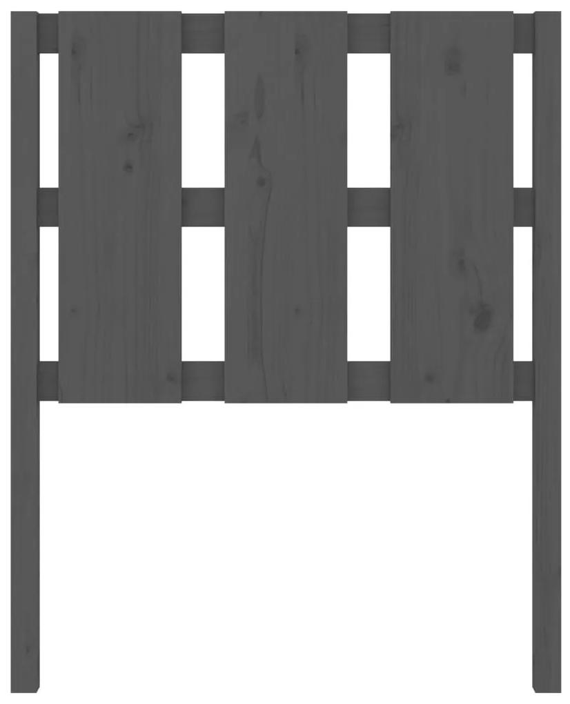Testiera per letto grigia 80,5x4x100 cm legno massello di pino