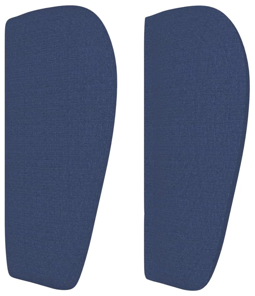 Testiera ad orecchio blu 163x23x78/88cm in tessuto