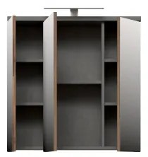 Mobile da bagno a parete con specchio VENOM antracite/marrone