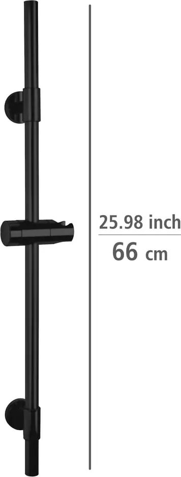 Asta doccia a parete in acciaio inox nero 66 cm Basic - Wenko