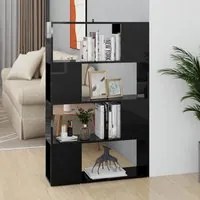 Libreria/Divisorio Nero Lucido 80x24x124,5 cm 809141