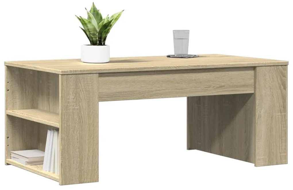 Tavolino da salotto rovere sonoma 102x55x42cm legno multistrato