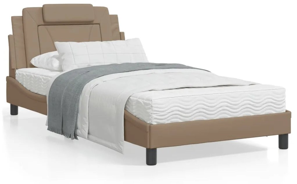 Letto con materasso cappuccino 100x200cm similpelle