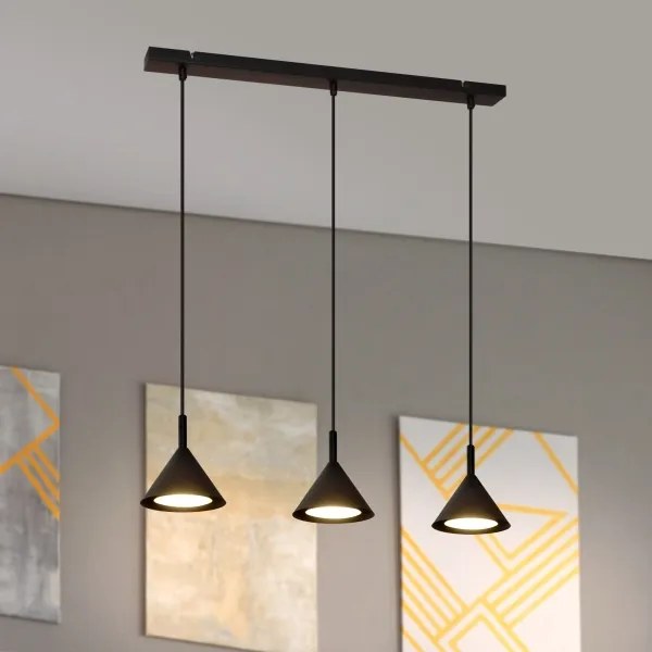 Lampadario a sospensione con filo ETNA 3xGX53/10W/230V nero