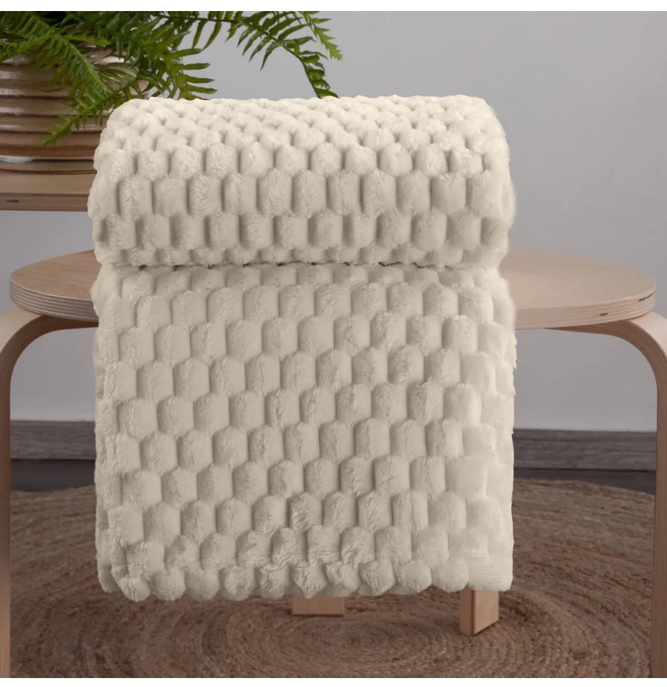 Coperta Cindy6 con effetto 3D beige