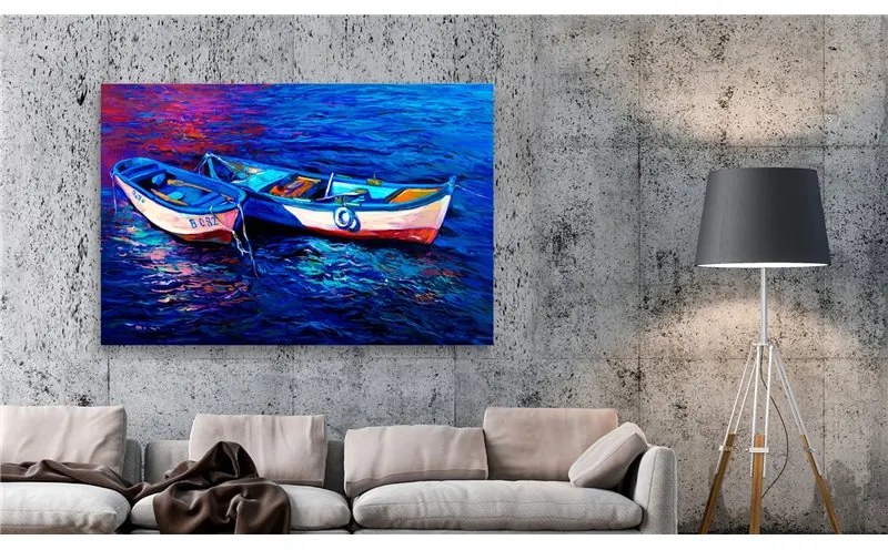 Quadro  Abandoned Boats  Colore Blu, Dimensioni e Misure 120x80