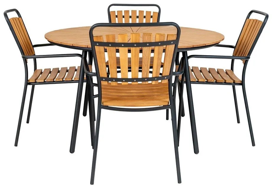 Tavolo da pranzo rotondo in legno di teak ø 130 cm Cleveland - House Nordic