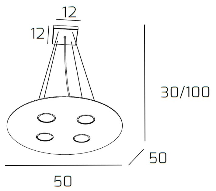 Sospensione Moderna Tonda Cloud Metallo Bianco 4 Luci Gx53