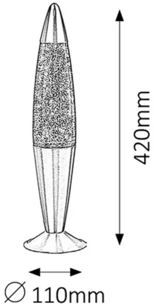 Rabalux 4113 - Lampada di lava GLITTER 1xE14/25W/230V
