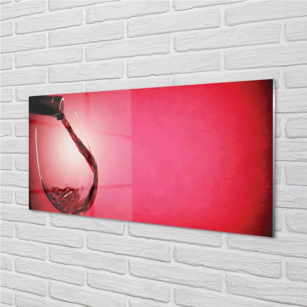 Pannello paraschizzi cucina Sfondo rosso bicchierino a sinistra 100x50 cm