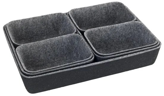 WENKO 64502100 - Organizzatore per cassetto FELT 28,5x20 cm grigio