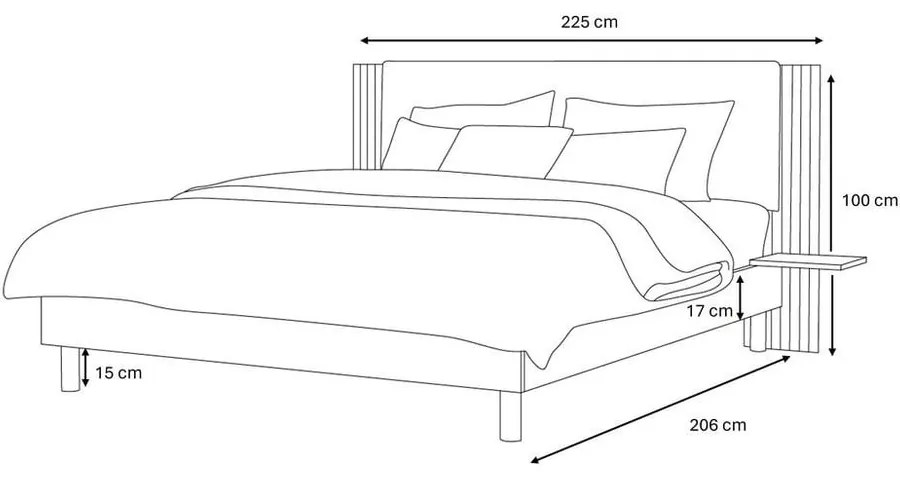 Letto matrimoniale beige con rete inclusa 160x200 cm Lior – Bobochic Paris
