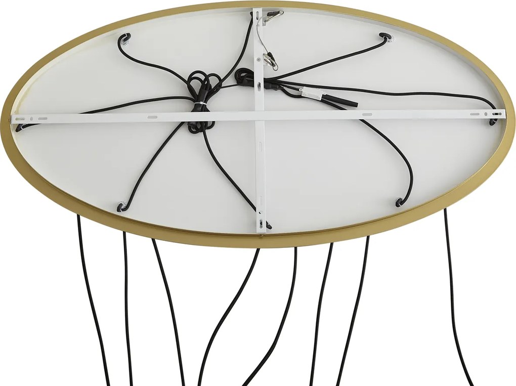 Lampada a sospensione Hotel Chic ottone con vetro blu e verde 8 luci - Qara
