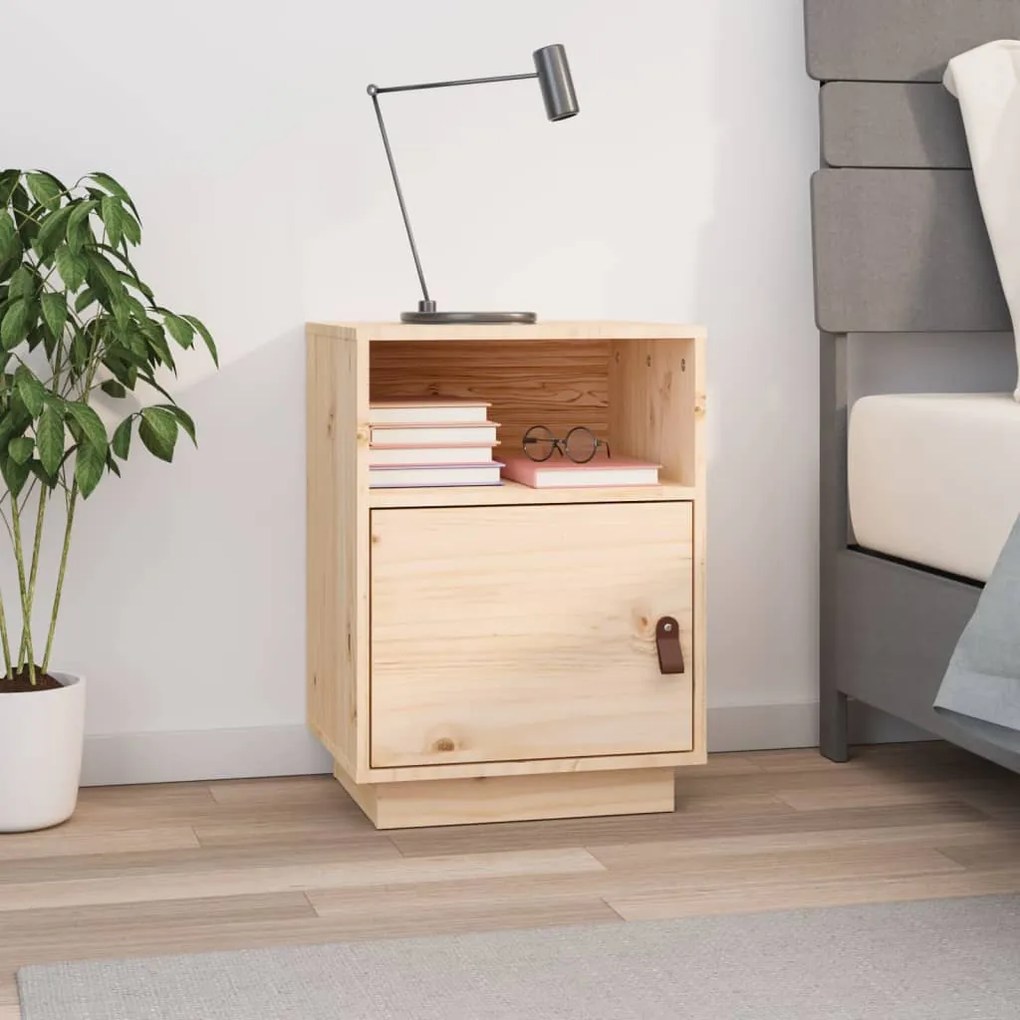 Comodino 40x34x55 Cm İn Legno Massello Di Pino /