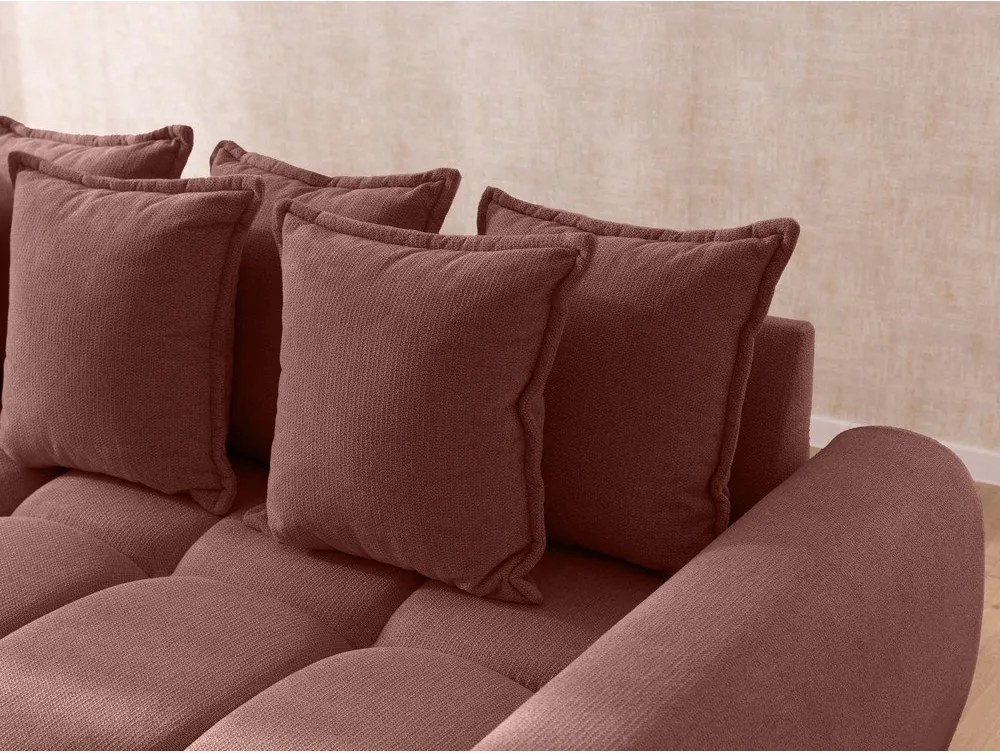 Divano angolare color terracotta (con penisola a destra/con chaise lounge) Albane – Ropez