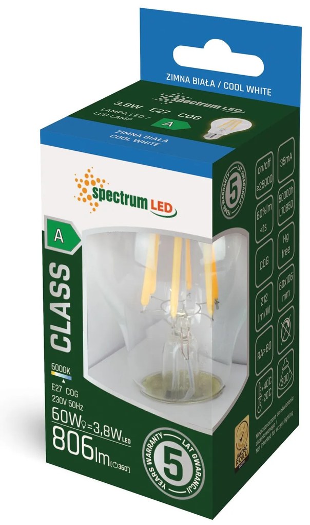 Bulbo LED GLS COG E-27 3,8W WOJ+14641