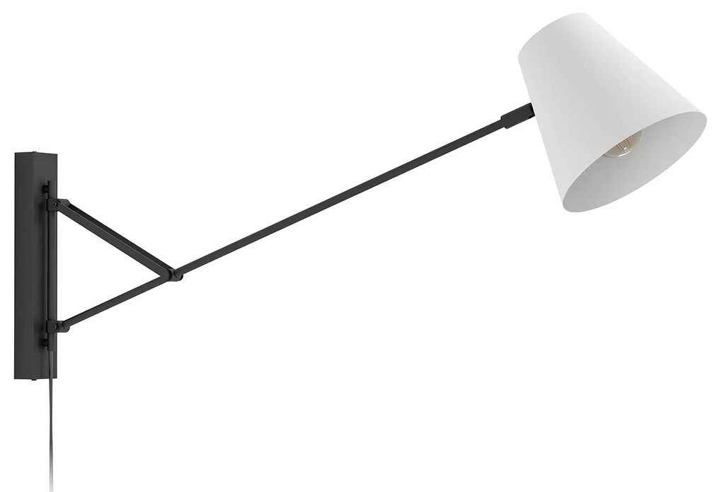 Applique Minimal Forcadet Acciaio Nero 1 Luce E27