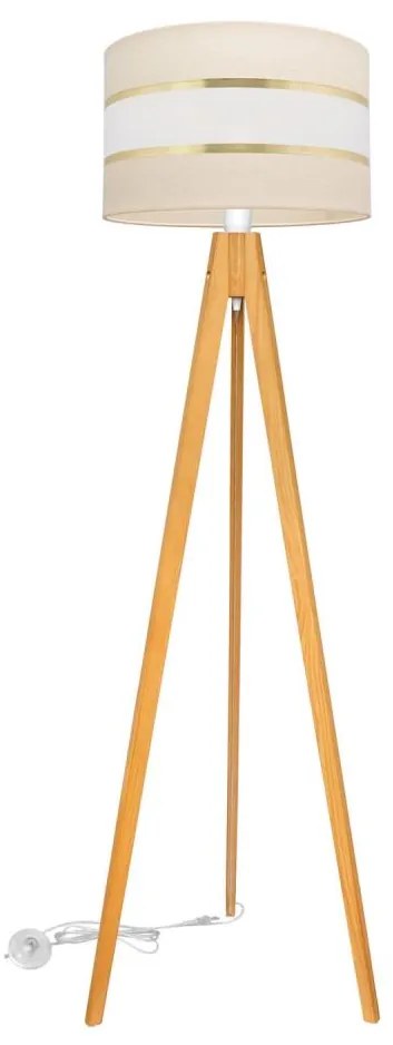 Lampada con piedistallo HELEN 1xE27/15W/230V color crema/oro/quercia