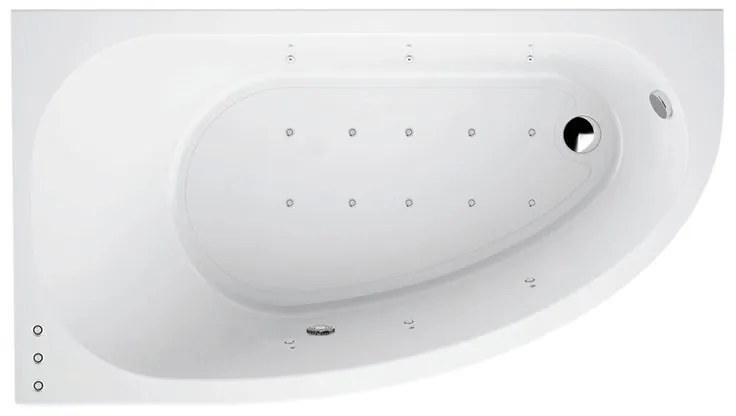 Vasca idromassaggio asimmetrica SANYCCES Elegance Tripoli 160 x 160 cm bianco