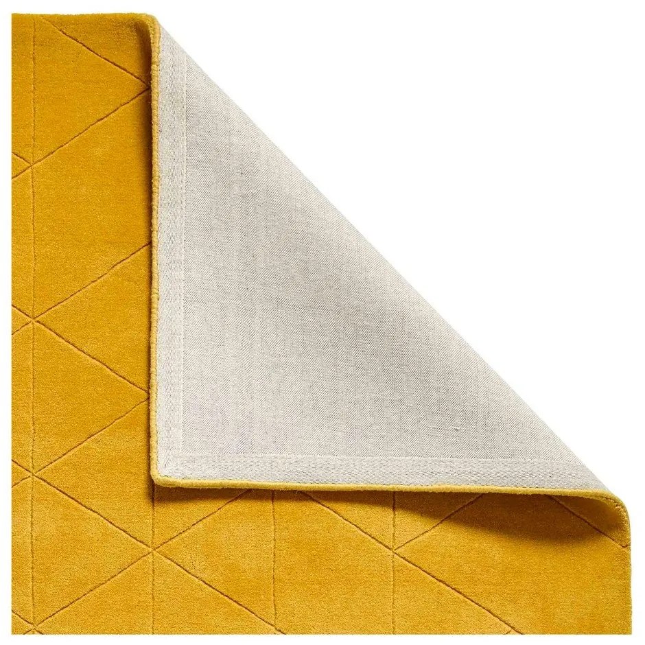 Tappeto di lana giallo senape , 150 x 230 cm Kasbah - Think Rugs