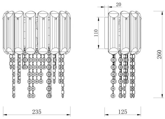 Maytoni MOD097WL-02CH - Applique HAIL 2xE14/40W/230V cromo
