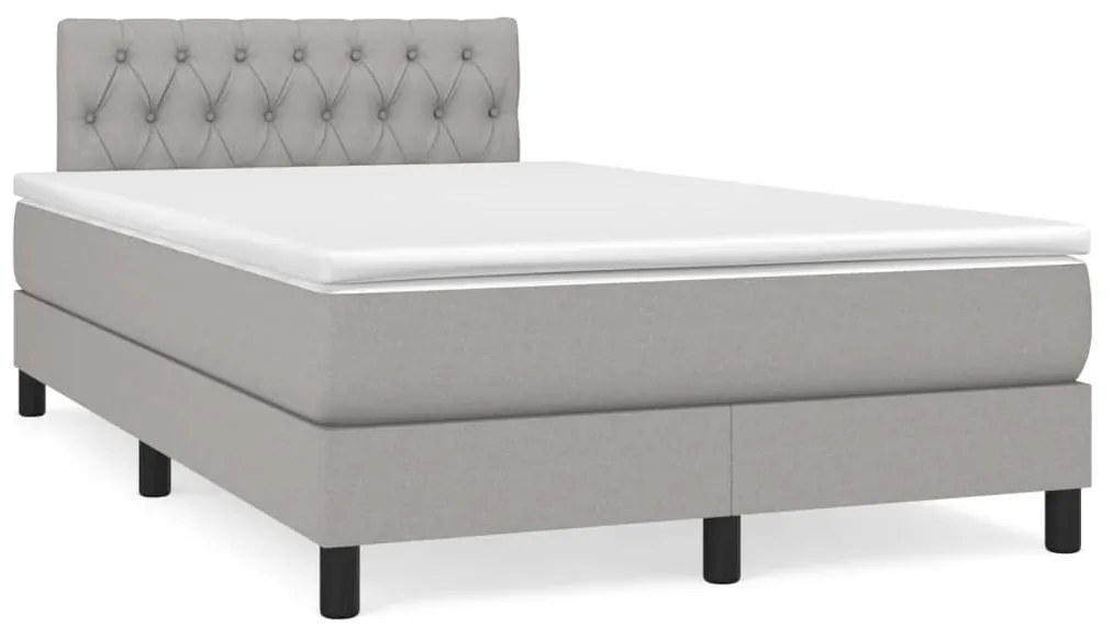 Letto A Molle Materasso E Led Grigio Chiaro 120x190 Cm Tessuto /