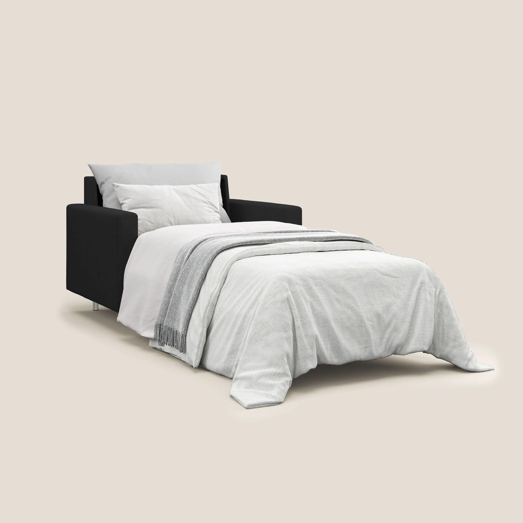 Megan poltrona letto in microfibra smacchiabile T11 nero