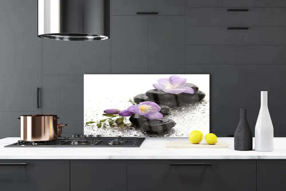 Pannello cucina paraschizzi Pietre di fiori Art 100x50 cm