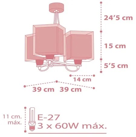 Dalber 63267S - Lampadario per bambini KOALA 3xE27/60W/230V