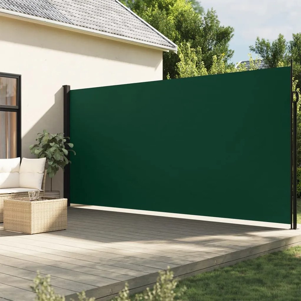 Tenda Da Sole Laterale Retrattile Verde Scuro 200x500 Cm /