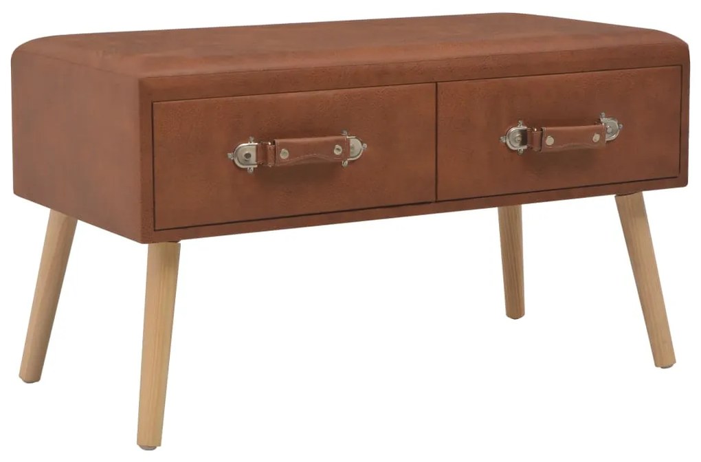 Tavolino Da Salotto Marrone 80x40x46 Cm İn Similpelle /