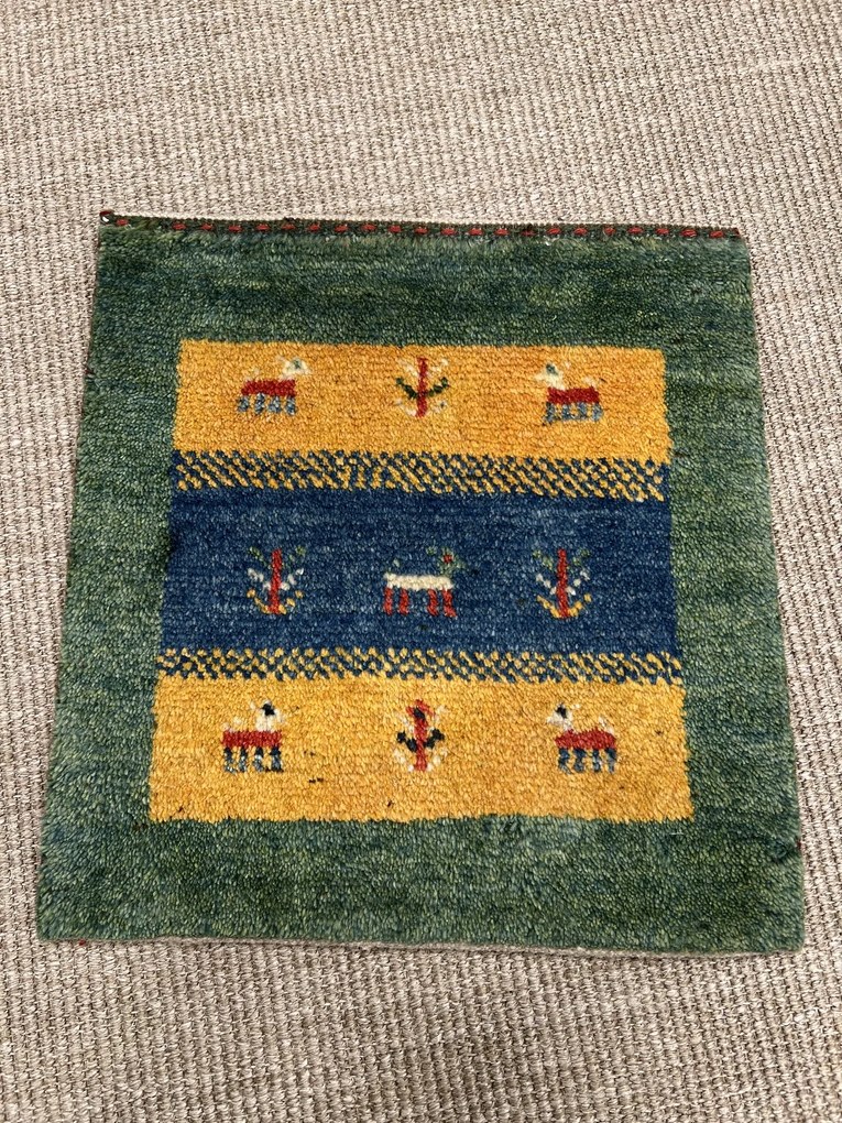 Gabbeh Tappeto persiano 40 x 40 Giallo (Iran) Annodato A Mano