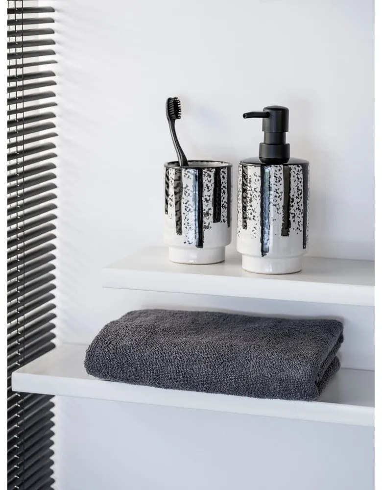 Dispenser per sapone bianco e nero in ceramica 340 ml Subiza – Wenko