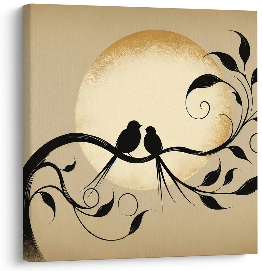 Quadro su tela – Silhouette alla luce della luna