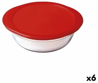 Porta Pranzo Rotondo con Coperchio Ô Cuisine Cookstore Ocu Rosso 2,3 L 27 x 24 x 8 cm Vetro Silicone (6 Unità)