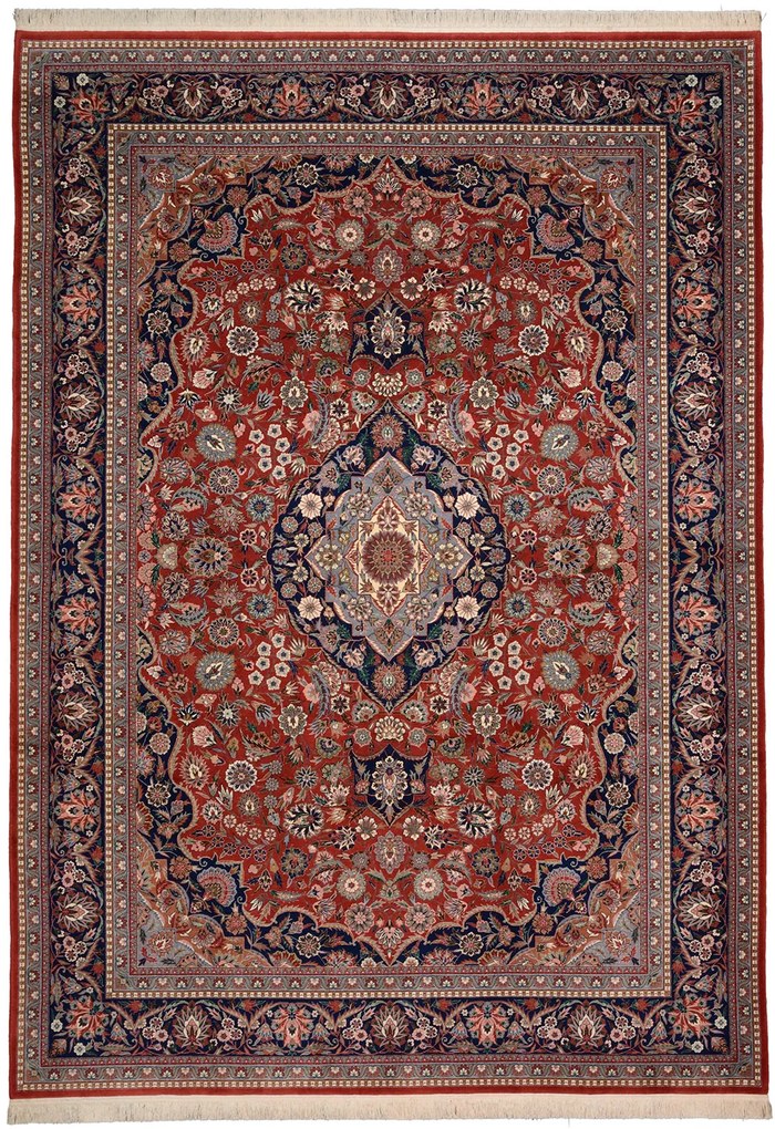 Isfahan Tappeto 360x260 Rosso (Cina) Annodato A Mano