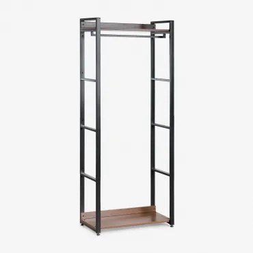 Appendiabiti In Acciaio E Legno Ariaster Nero - Sklum